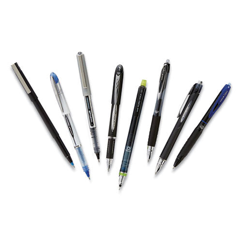 Grip Stick Roller Ball Pen, Micro 0.5mm, Blue Ink-barrel, Dozen