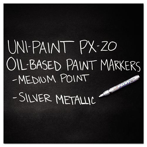 Permanent Marker, Medium Bullet Tip, Metallic Silver