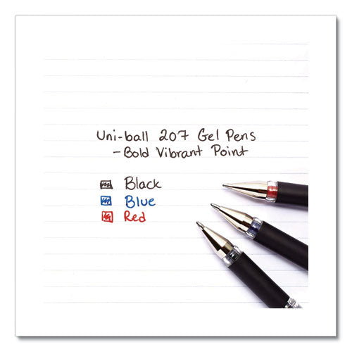 207 Impact Stick Gel Pen, Bold 1mm, Black Ink, Silver-black Barrel