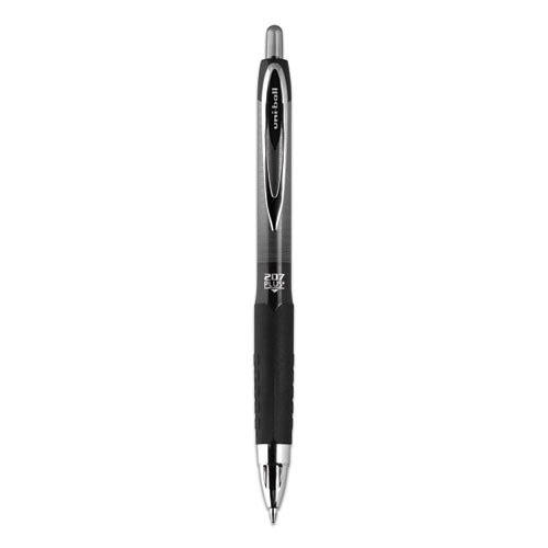 207plus+ Gel Rollerball Pen, Medium 0.7 Mm, Black Ink, Black Barrel, Dozen