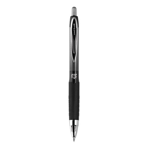 207plus+ Gel Rollerball Pen, Medium 0.7 Mm, Black Ink, Black Barrel, Dozen