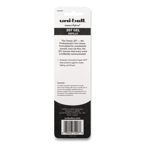 Refill For Uni-ball Signo Gel 207 Pens, Medium Point, Blue Ink, 2-pack