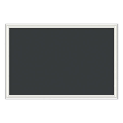 Magnetic Chalkboard With Decor Frame, 30 X 20, Black Surface-white Frame
