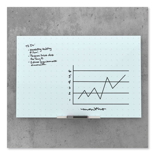 Floating Glass Ghost Grid Dry Erase Board, 36 X 24, White