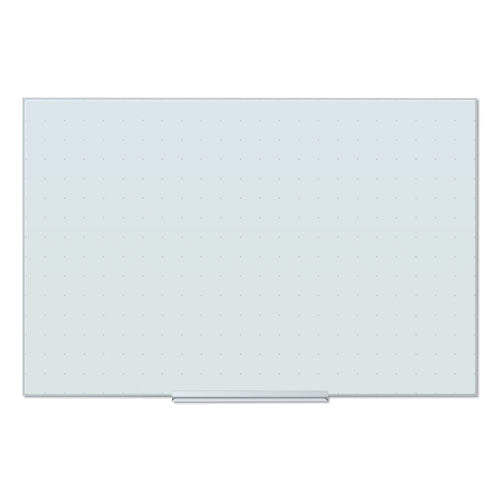 Floating Glass Ghost Grid Dry Erase Board, 48 X 36, White
