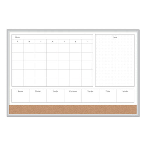 4n1 Magnetic Dry Erase Combo Board, 36 X 24, White-natural