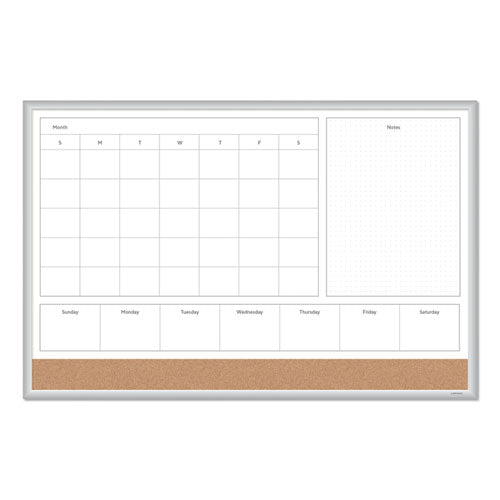 4n1 Magnetic Dry Erase Combo Board, 36 X 24, White-natural