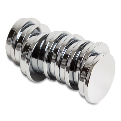 High-intensity Board Magnets, Circles, Silver, 1.25", 10-pack