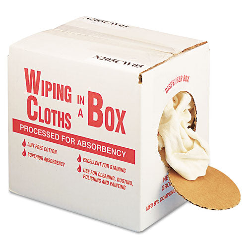 Multipurpose Reusable Wiping Cloths, Cotton, White, 5lb Box