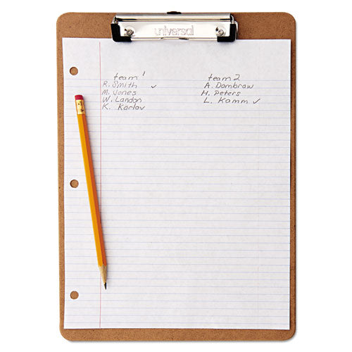 Hardboard Clipboard, 1-2" Capacity, Holds 8 1-2w X 12h, Brown, 6-pack