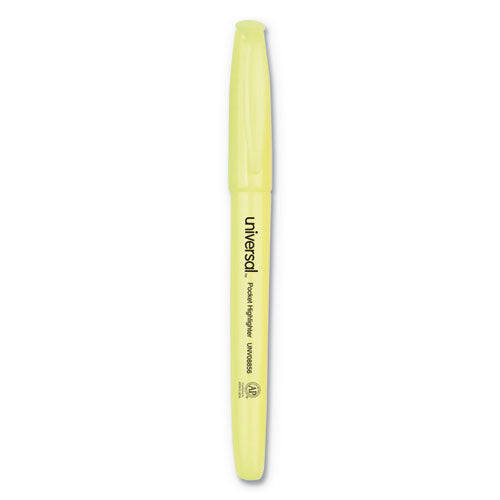 Pocket Highlighters, Chisel Tip, Fluorescent Yellow, 36-pack