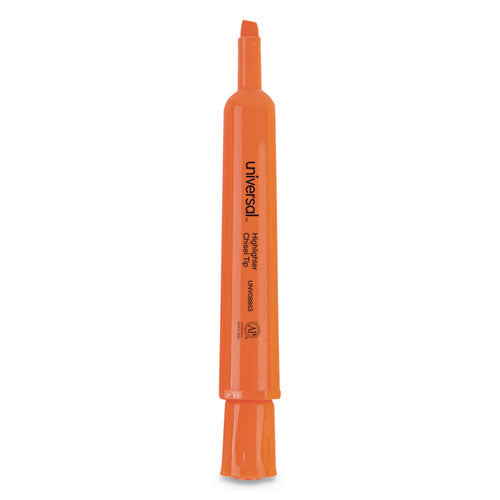 Desk Highlighters, Chisel Tip, Fluorescent Orange, Dozen
