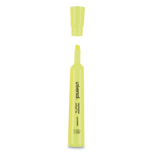 Desk Highlighters, Chisel Tip, Fluorescent Yellow, 36-pack