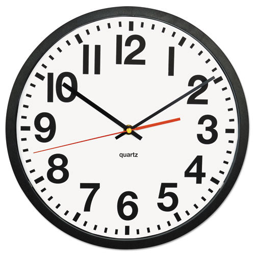 Large Numeral Clock With Auto Daylight Savings Adjustment, 13" Overall Diameter, Black Case, 1 Aa (sold Separately)