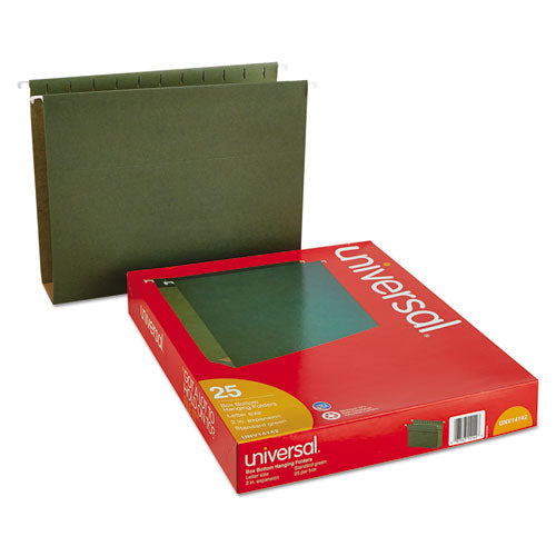 Box Bottom Hanging File Folders, Letter Size, 1-5-cut Tab, Standard Green, 25-box