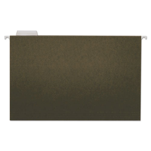 Hanging File Folders, Legal Size, 1-5-cut Tab, Standard Green, 25-box