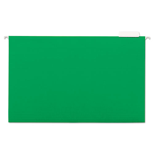 Deluxe Bright Color Hanging File Folders, Legal Size, 1-5-cut Tab, Bright Green, 25-box