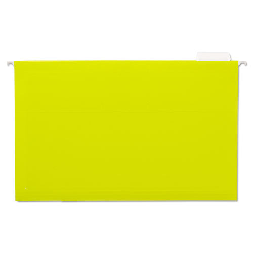 Deluxe Bright Color Hanging File Folders, Legal Size, 1-5-cut Tab, Yellow, 25-box