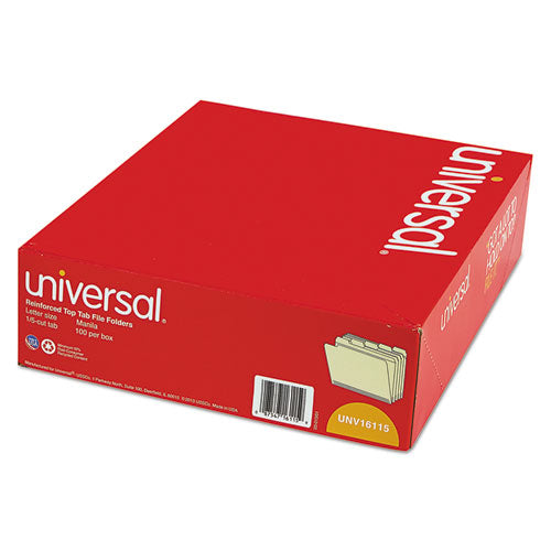 Double-ply Top Tab Manila File Folders, 1-5-cut Tabs, Letter Size, 100-box