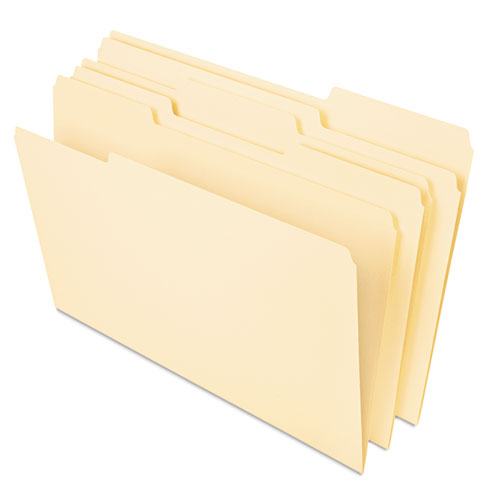 Deluxe Heavyweight File Folders, 1-3-cut Tabs, Legal Size, Manila, 50-pack