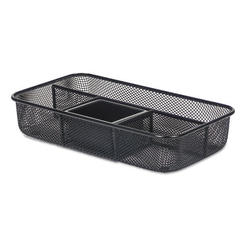 Metal Mesh Organizer Tray, 10 5-8 X 6 X 2, Black