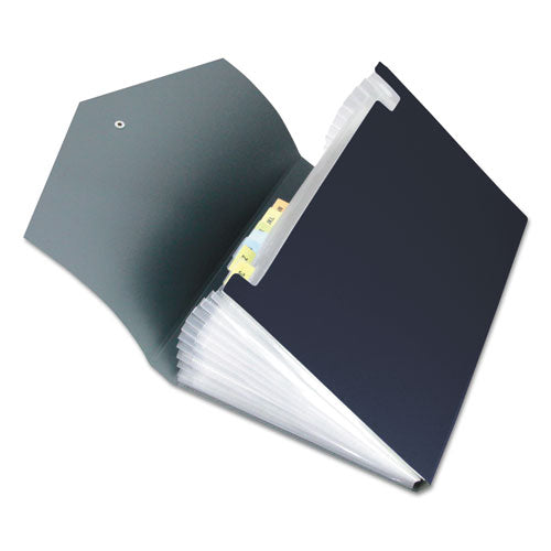 Poly Expanding Files, 13 Sections, Letter Size, Black-steel Gray