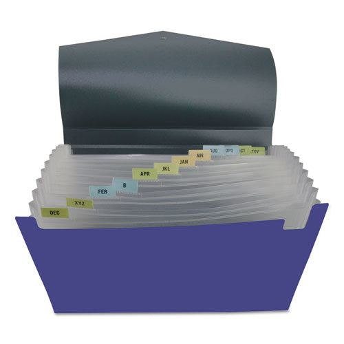 Poly Expanding Files, 13 Sections, Letter Size, Metallic Blue-steel Gray