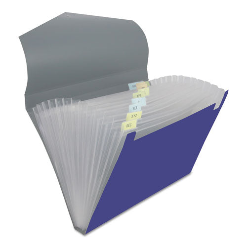 Poly Expanding Files, 13 Sections, Letter Size, Metallic Blue-steel Gray