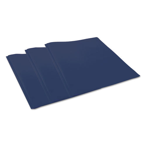 Plastic Twin-pocket Report Covers With 3 Fasteners, 100 Sheets,royalblue, 10-pk