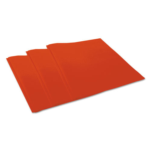 Plastic Twin-pocket Report Covers With 3 Fasteners, 100 Sheets, Red, 10-pk