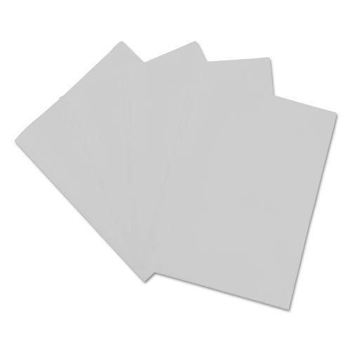 Plastic Twin-pocket Report Covers With 3 Fasteners, 100 Sheets, White, 10-pk