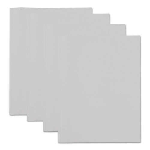 Plastic Twin-pocket Report Covers With 3 Fasteners, 100 Sheets, White, 10-pk