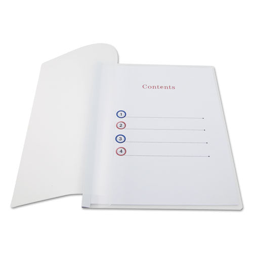 Clear View Report Cover With Slide-on Binder Bar, 20 Sheets, White, 25 Per Pack