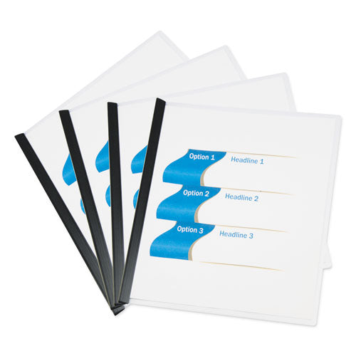 Clear View Report Cover With Slide-on Binder Bar, 20 Sheets, White, 25 Per Pack