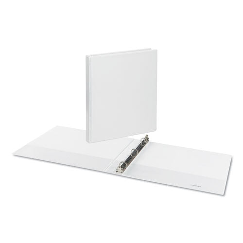 Deluxe Round Ring View Binder, 3 Rings, 0.5" Capacity, 11 X 8.5, White