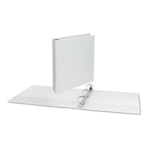 Deluxe Round Ring View Binder, 3 Rings, 1.5" Capacity, 11 X 8.5, White