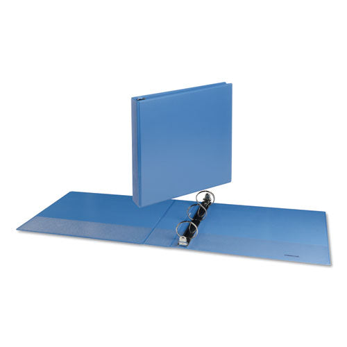 Deluxe Round Ring View Binder, 3 Rings, 1.5" Capacity, 11 X 8.5, Light Blue