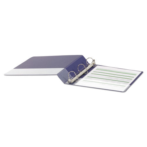 Deluxe Non-view D-ring Binder With Label Holder, 3 Rings, 1.5" Capacity, 11 X 8.5, Navy Blue