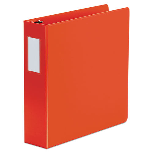 Deluxe Non-view D-ring Binder With Label Holder, 3 Rings, 2" Capacity, 11 X 8.5, Red