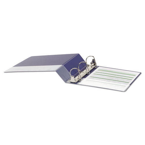 Deluxe Non-view D-ring Binder With Label Holder, 3 Rings, 2" Capacity, 11 X 8.5, Navy Blue