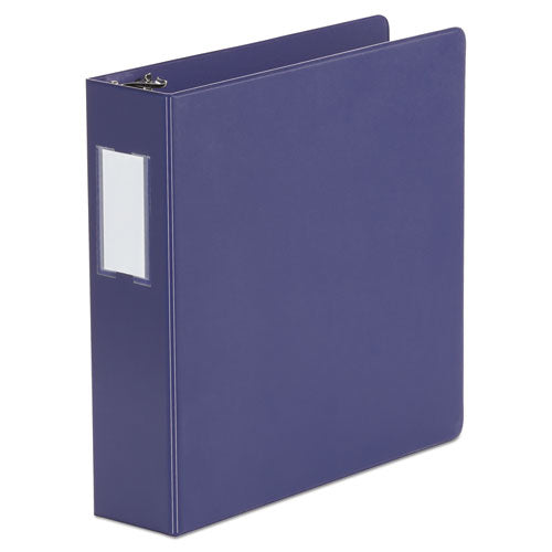 Deluxe Non-view D-ring Binder With Label Holder, 3 Rings, 2" Capacity, 11 X 8.5, Navy Blue