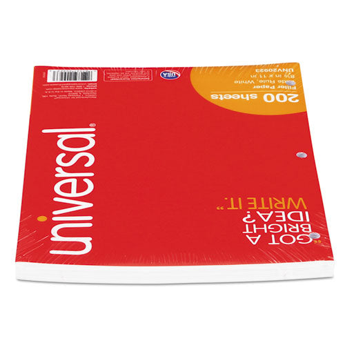 Filler Paper, 3-hole, 8.5 X 11, Wide-legal Rule, 200-pack