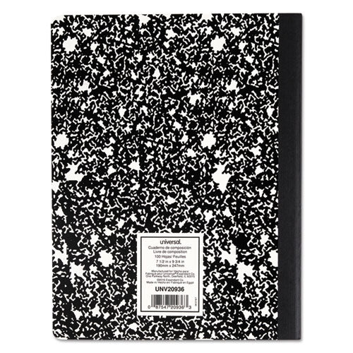 Composition Book, Wide-legal Rule, Black Marble Cover, 9.75 X 7.5, 100 Sheets, 6-pack