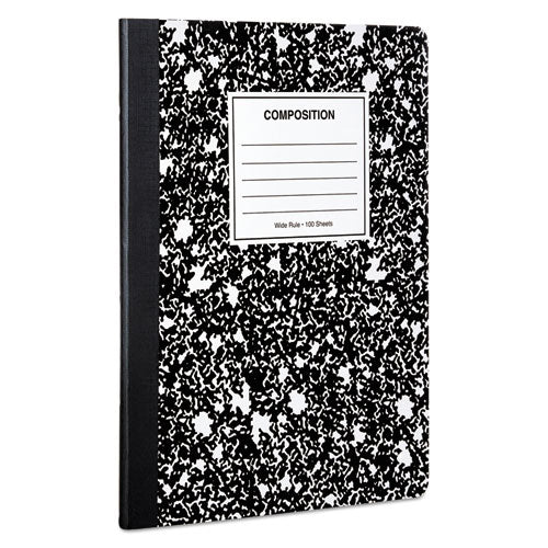 Composition Book, Wide-legal Rule, Black Marble Cover, 9.75 X 7.5, 100 Sheets, 6-pack
