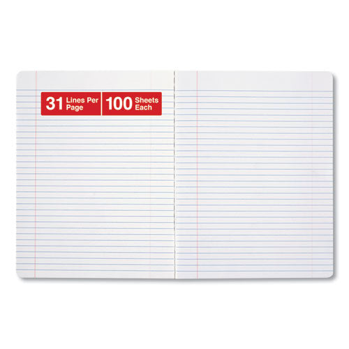 Composition Book, Medium-college Rule, Black Marble Cover, 9.75 X 7.5, 100 Sheets