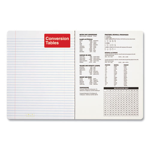 Composition Book, Medium-college Rule, Black Marble, 9.75 X 7.5, 100 Sheets, 6-pack