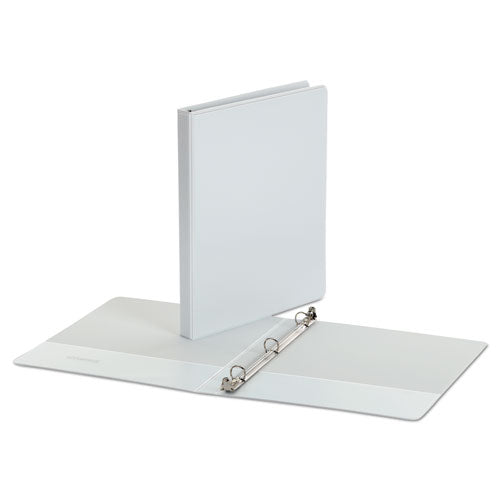 Economy Round Ring View Binder, 3 Rings, 0.5" Capacity, 11 X 8.5, White, 6-pack