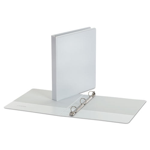 Economy Round Ring View Binder, 3 Rings, 1" Capacity, 11 X 8.5, White, 6-pack