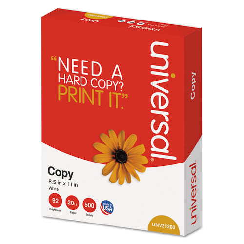 Copy Paper, 92 Bright, 20lb, 8.5 X 11, White, 500 Sheets-ream, 10 Reams-carton