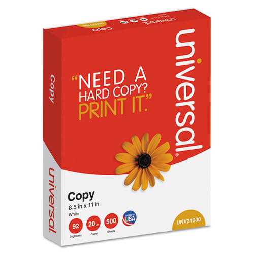 Copy Paper, 92 Bright, 20lb, 8.5 X 11, White, 500 Sheets-ream, 10 Reams-carton